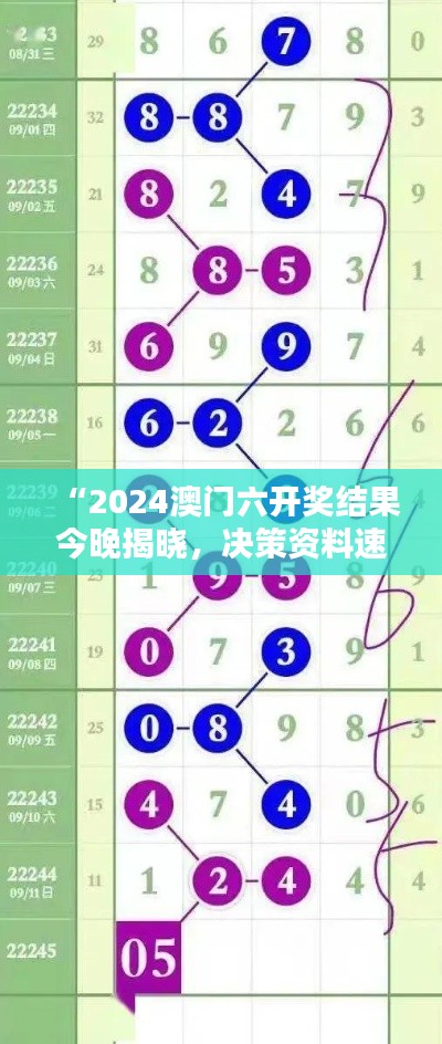 “2024澳门六开奖结果今晚揭晓，决策资料速成版XIS342.33发布”