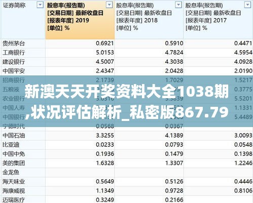 新澳天天开奖资料大全1038期,状况评估解析_私密版867.79