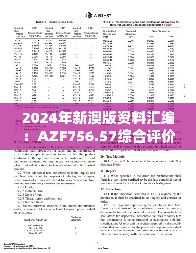 2024年新澳版资料汇编：AZF756.57综合评价标准高清版