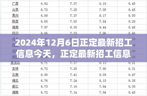 2024年12月6日正定最新招工信息更新，岗位大放送，未来从这里起航