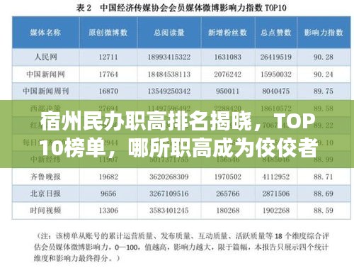 宿州民办职高排名揭晓，TOP10榜单，哪所职高成为佼佼者？