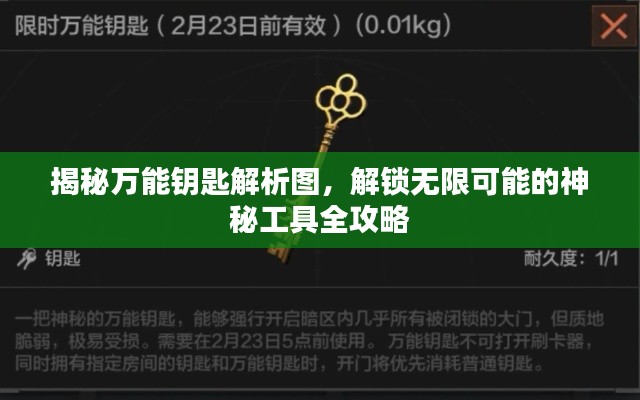 揭秘万能钥匙解析图，解锁无限可能的神秘工具全攻略