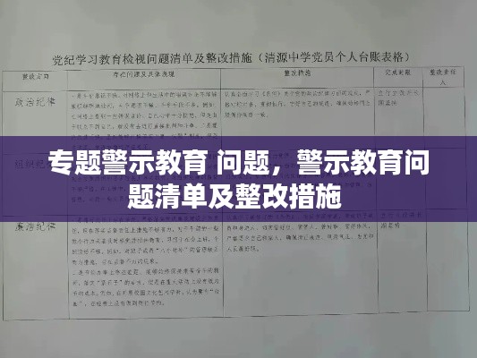 专题警示教育 问题，警示教育问题清单及整改措施 