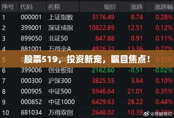 股票519，投资新宠，瞩目焦点！